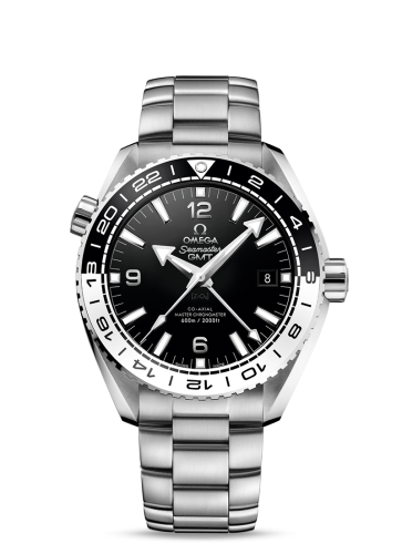 Omega Seamaster Planet Ocean 600M Co-Axial 43.5 Master Chronometer GMT Stainless Steel / Black White / Bracelet